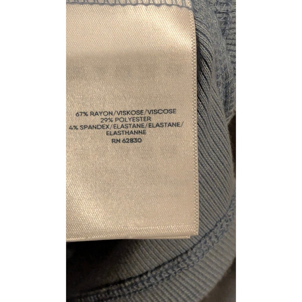 Lands End Blue Ribbed Henley Long Sleeve Shirt Size Lg Y2K Twilight bella style - Picture 4 of 6
